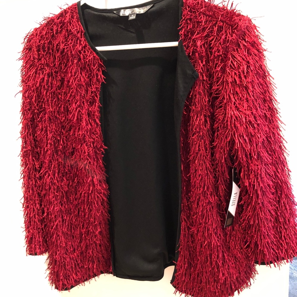 RARE fuzzy ruby Stella jacket
